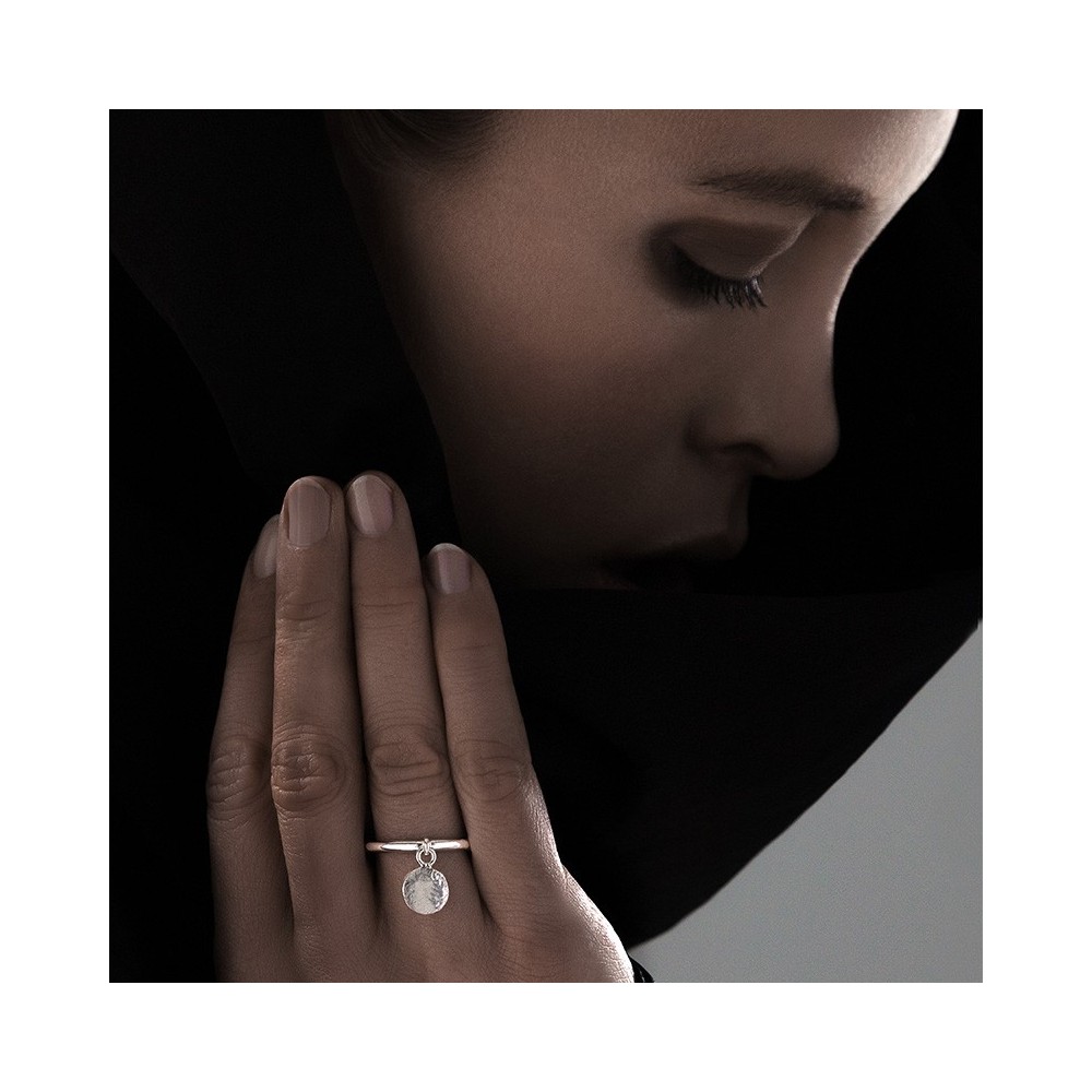 Bague pampille pour femme Larme d'Aphaïa en argent 925, bijou artisanal fait main en Suisse