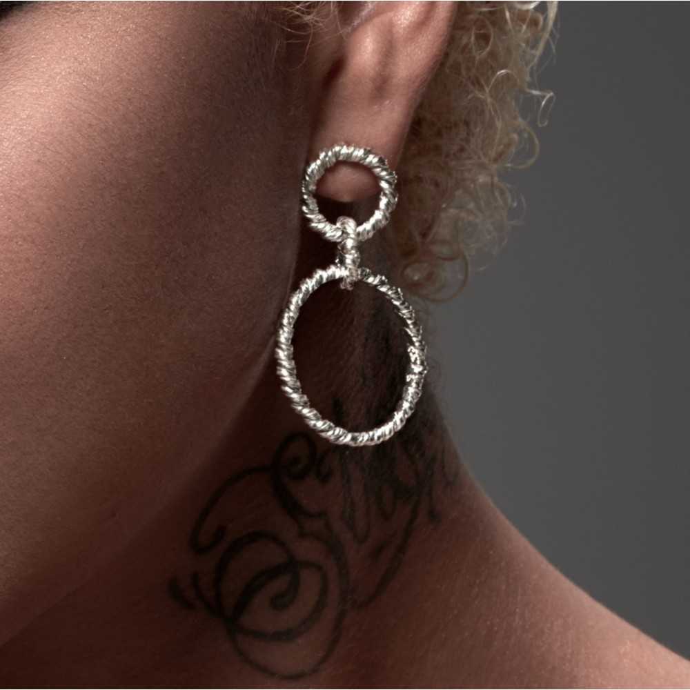 boucles d'oreilles artisanales pour femme en argent 925, bijoux de créateur suisse
