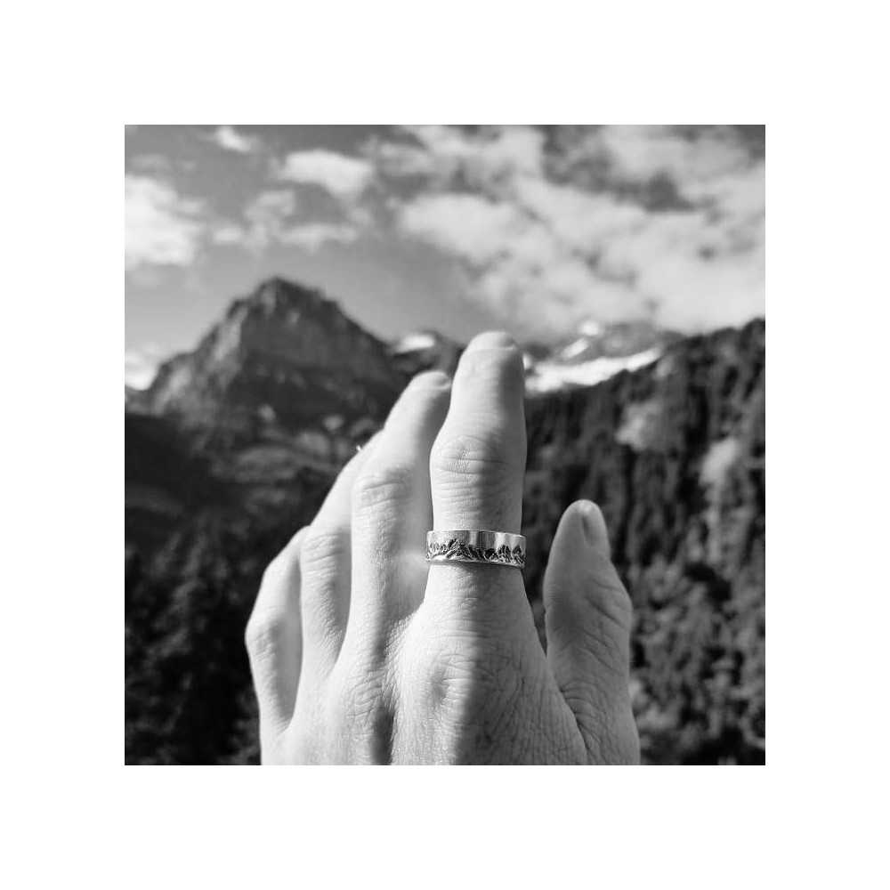 bague montagnes, bijou unisexe fait main à Yverdon en Suisse