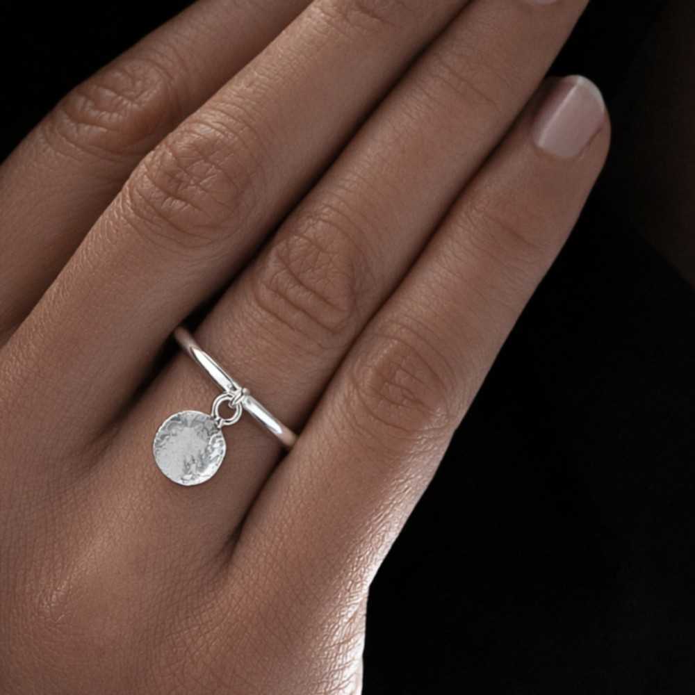 Bague pampille organique en argent 925 de la collection Aphaïa