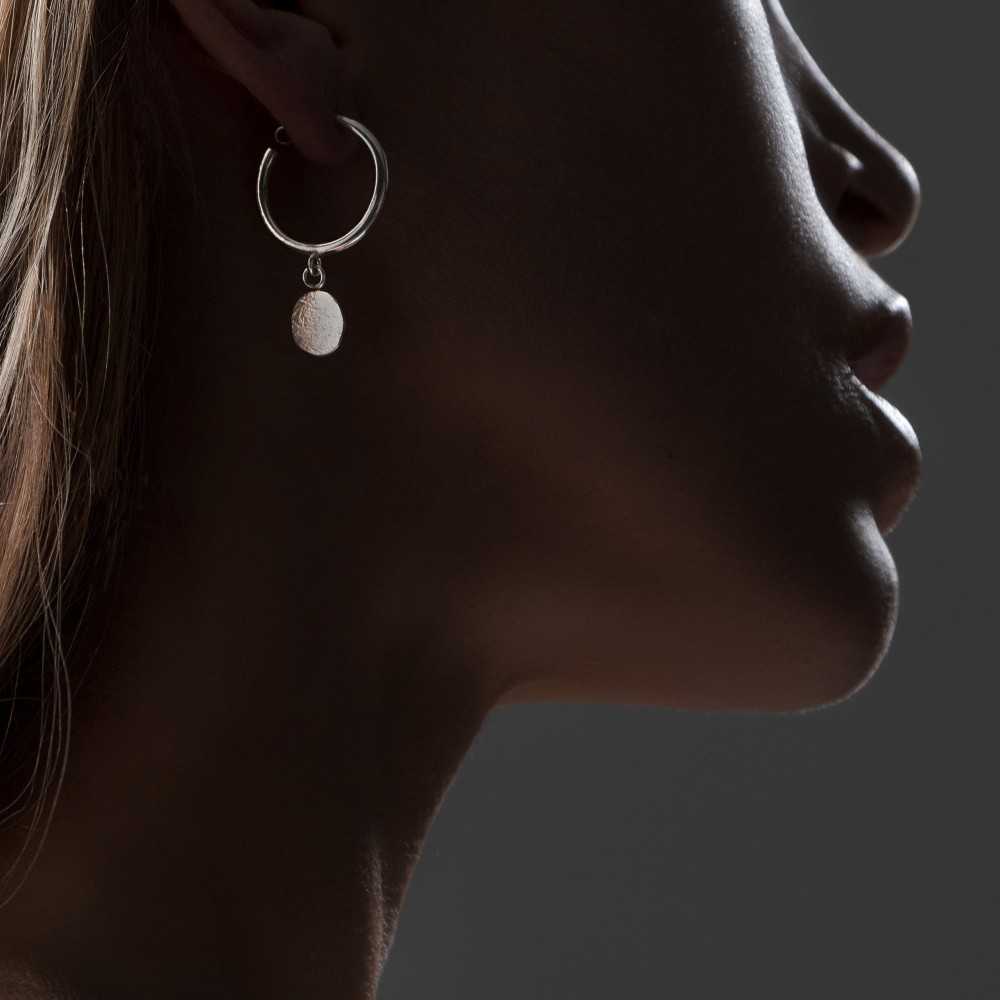 Boucles d'oreilles pampilles organique en argent 925 pour femme, fait main à Yverdon en Suisse romande