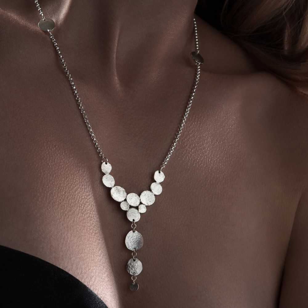 Collier plastron en argent 925, motif organique, fait main, collection Aphaïa, pièce unique, créateur suisse