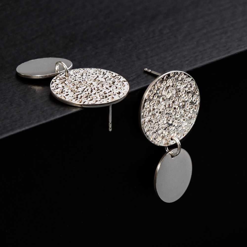 Boucles d'oreilles en argent 925, collection Moon, création artisanale à Yverdon en Suisse romande
