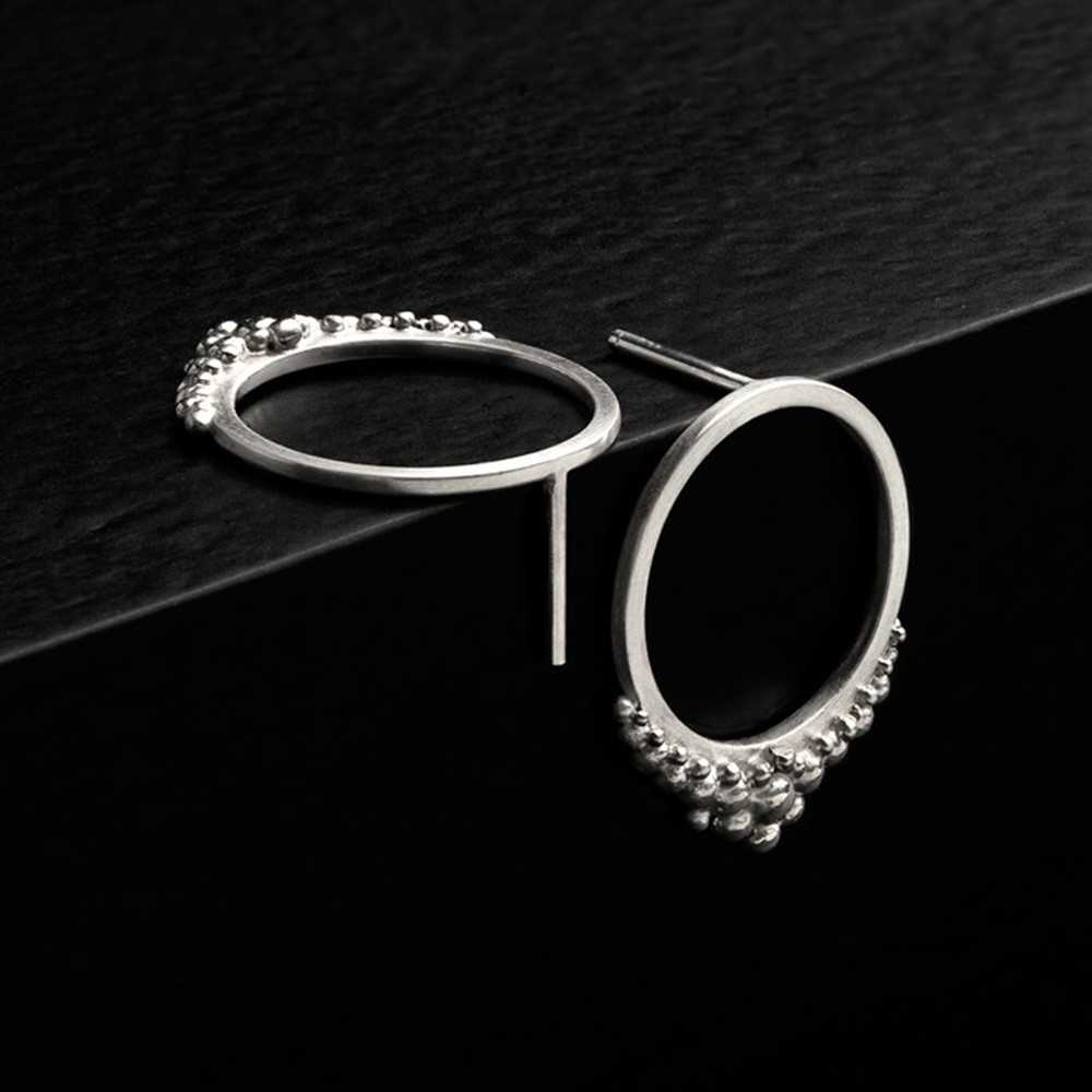 Boucles d'oreilles en granulation revisité, argent 925, grandes puces d'oreilles artisanales suisse