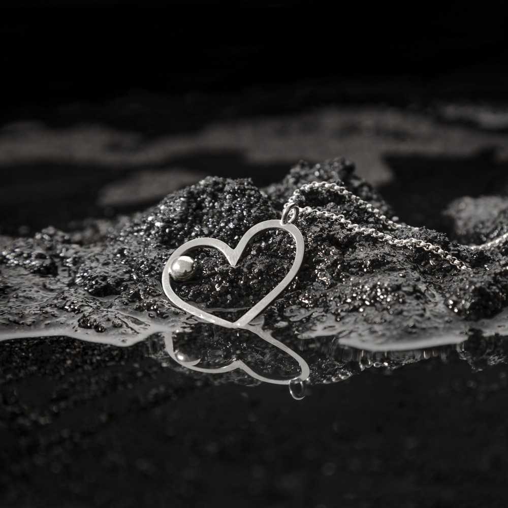 Collier coeur, argent 925, bijoux Saint Valentin, fait main en Suisse, collier d'amour à offrir