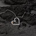Collier coeur en argent 925 et or, collier Saint Valentin, bijou d'amour artisanale en Suisse romande