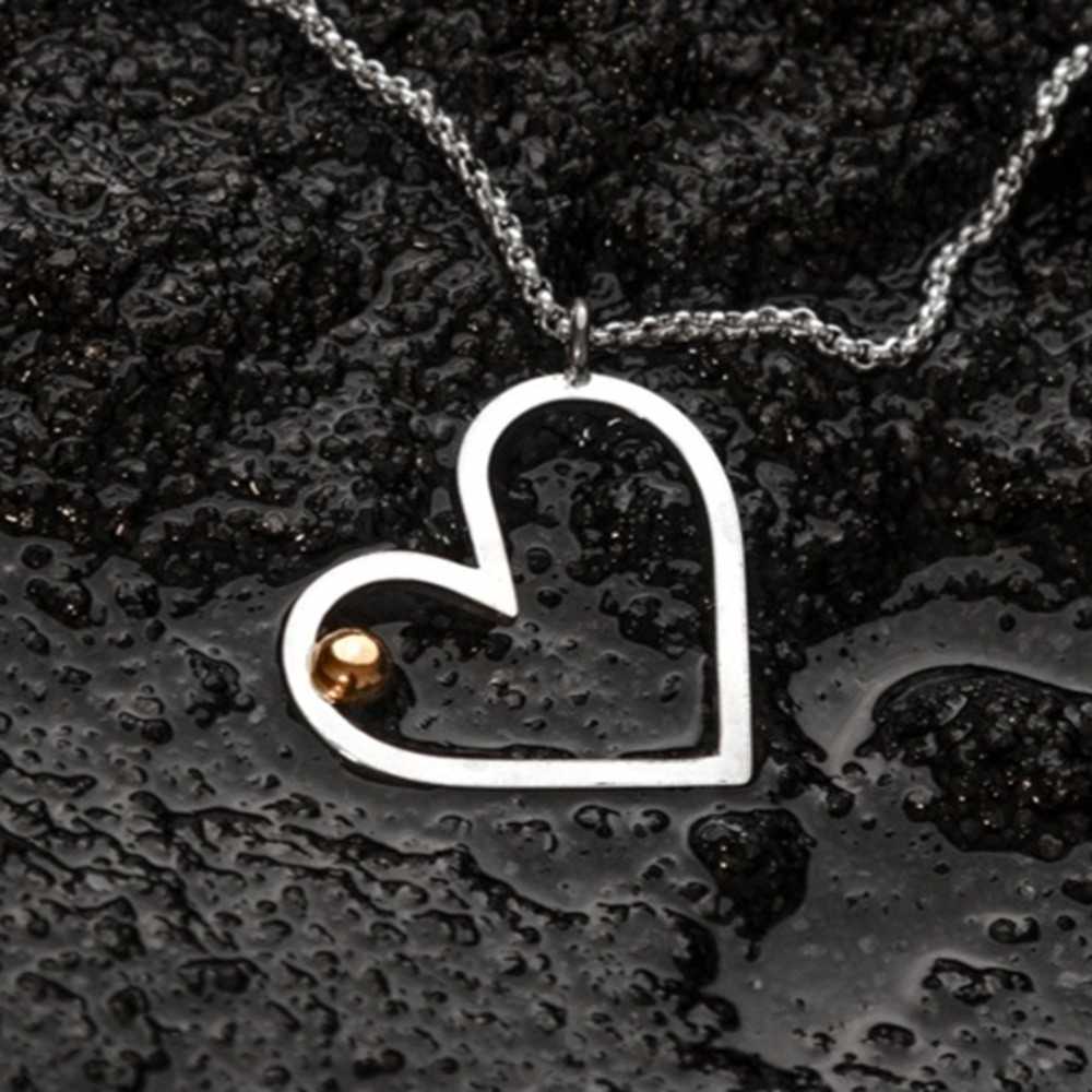 Collier coeur artisanal, argent et or, pendentif unique pour femme, cadeau bijou saint valentin Suisse romande