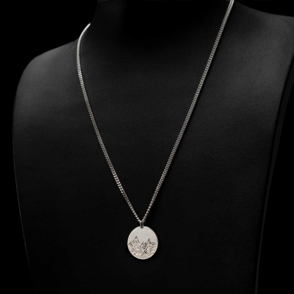 Collier montagnes, unisexe, argent 925, création unique fait main en Suisse à Yverdon