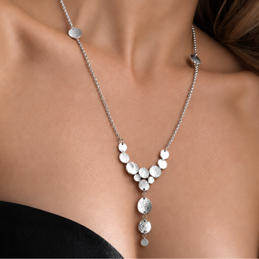 Collier plastron en argent 925, motif organique, fait main, collection Aphaïa, pièce unique, créateur suisse