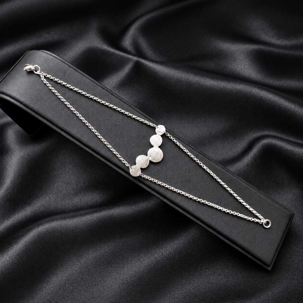 Bracelet au motif organique en argent 925 fait main à Yverdon