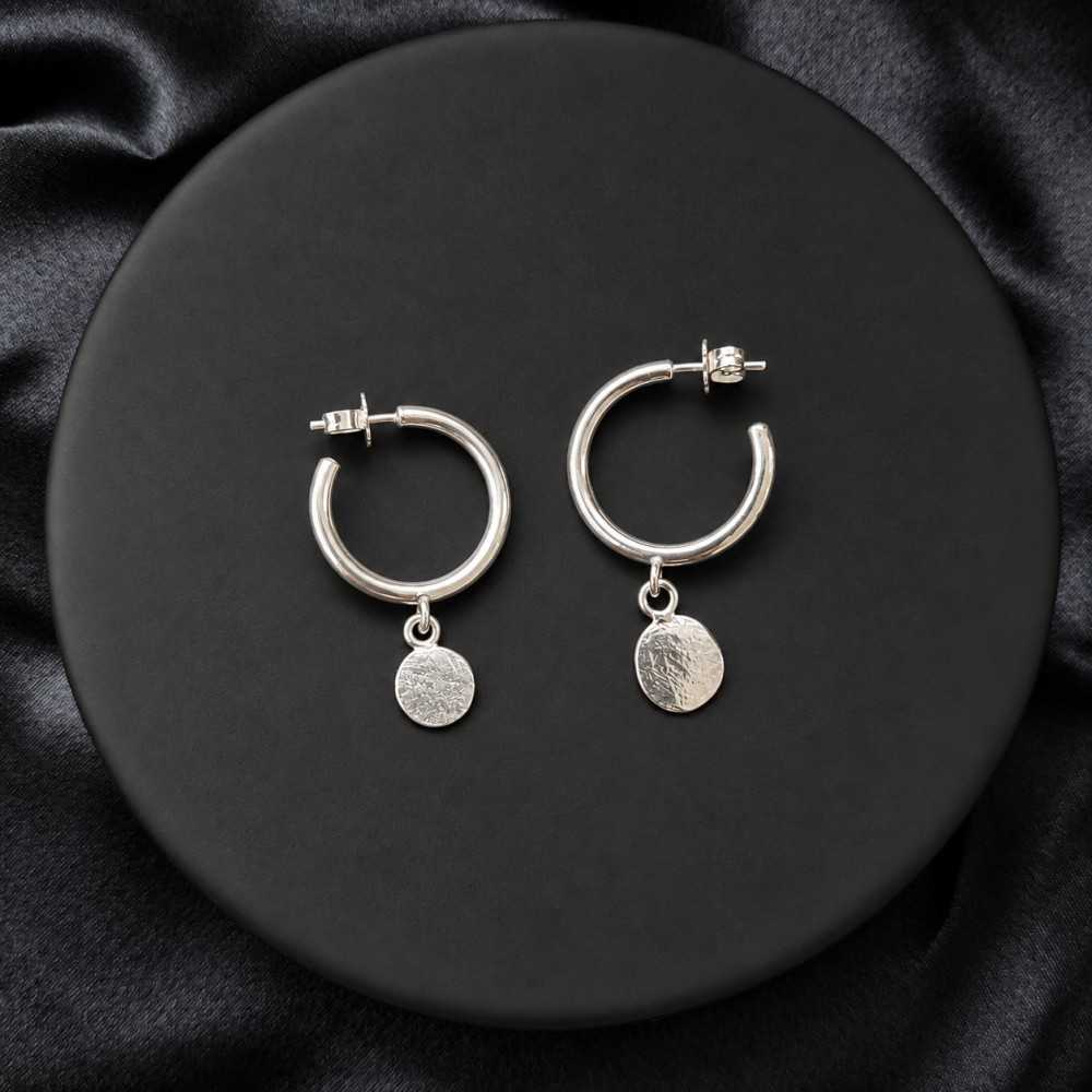 Boucles d'oreilles pamilles organiques en argent 925 faits main