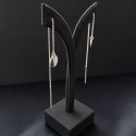 Chaîne d'oreilles avec pampilles organiques en argent 925. Bijou fait main en Suisse romande.