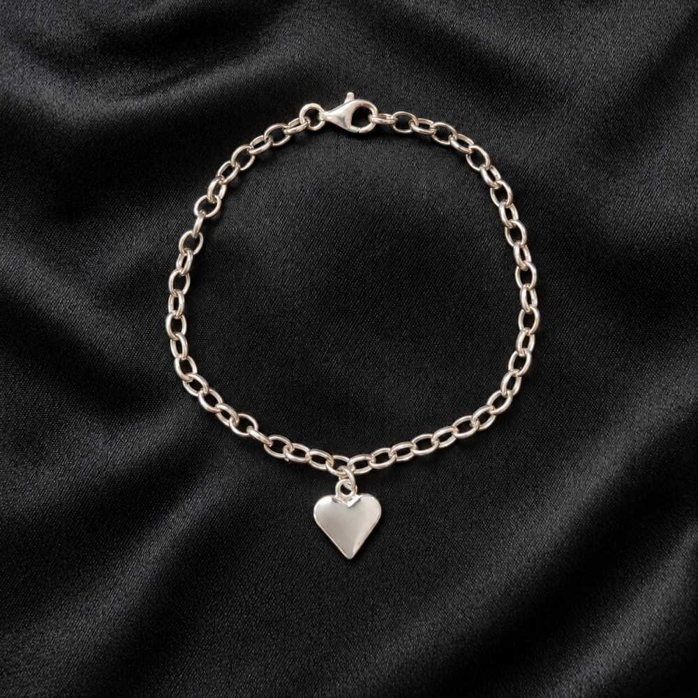 Bracelet coeur en argent 925, collection love, bracelet fait main à offrir pour dire "je t'aime"
