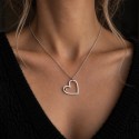 Collier coeur artisanal, argent et or, pendentif unique pour femme, cadeau bijou saint valentin Suisse romande