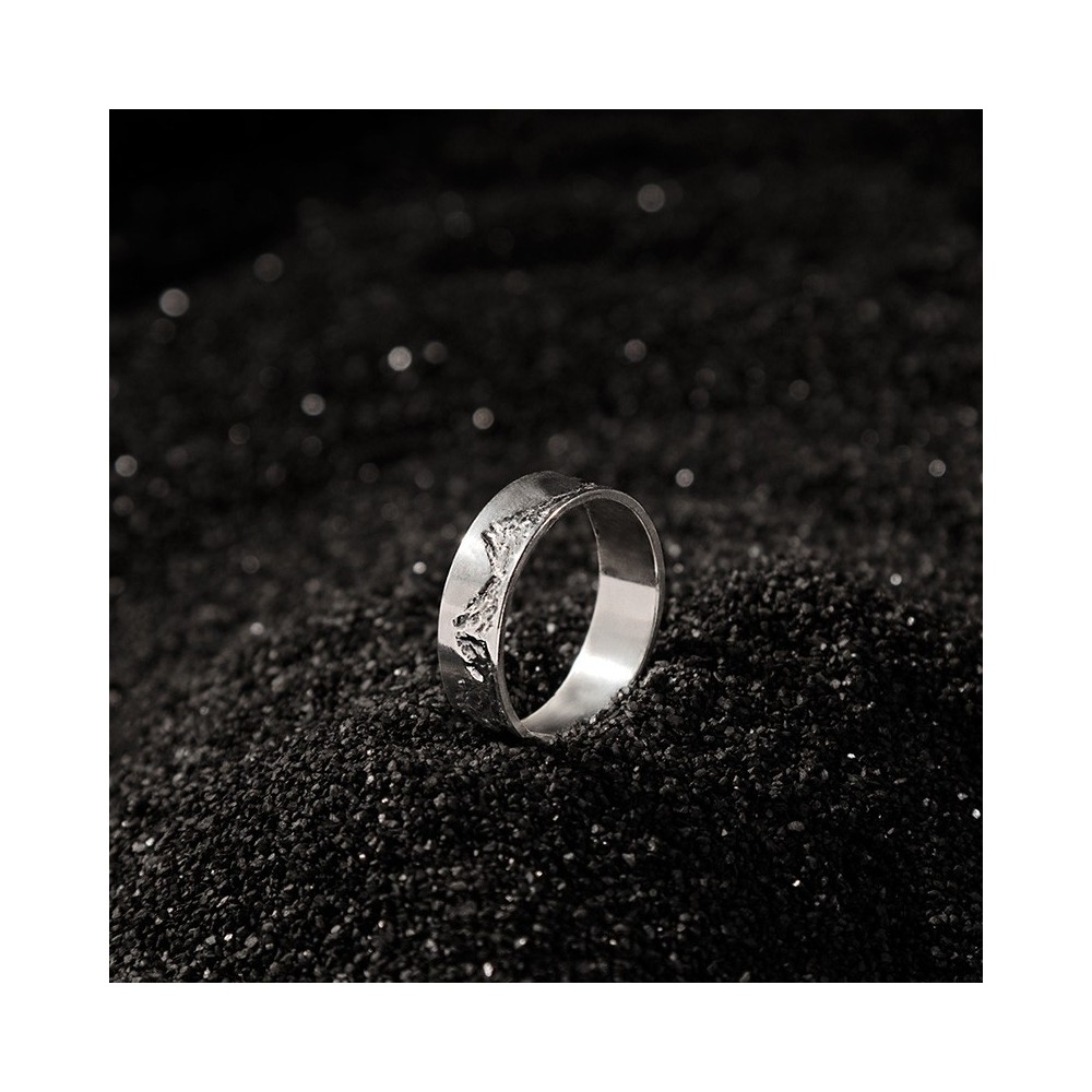 Bague montagnes unisexe en argent 925, bijou unique, créateur suisse, Yverdon