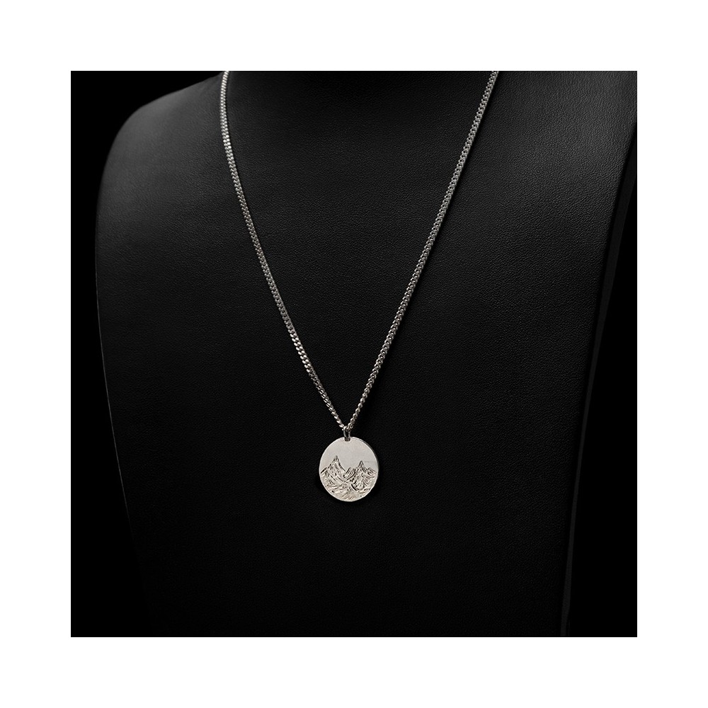 Collier montagnes, unisexe, argent 925, création unique fait main en Suisse à Yverdon